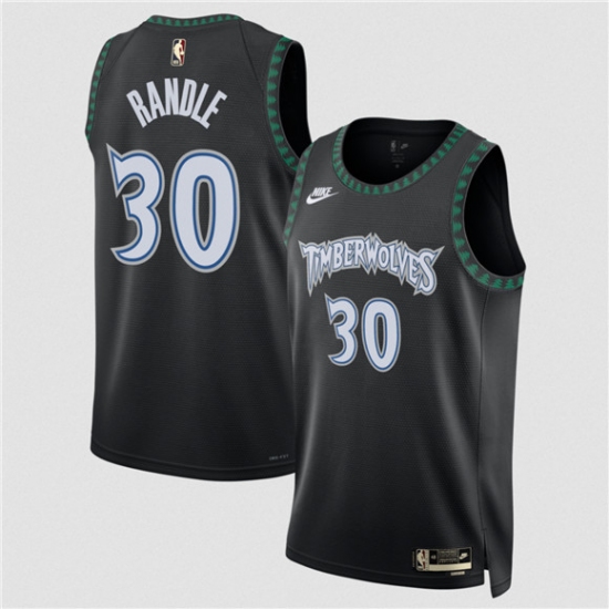 Men's Minnesota Timberwolves #30 Julius Randle Black 2025 Classic Edition Stitched Jersey - Ujersey