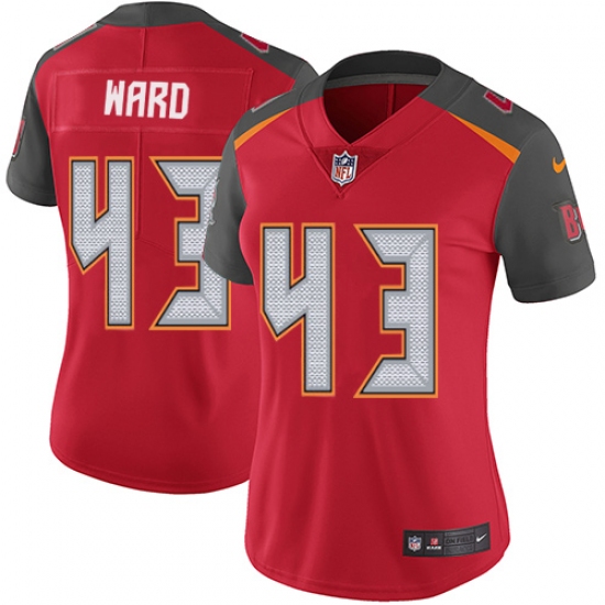 Women's Nike Tampa Bay Buccaneers #43 T.J. Ward Red Team Color Vapor Untouchable Elite Player NFL Jersey - Ujersey