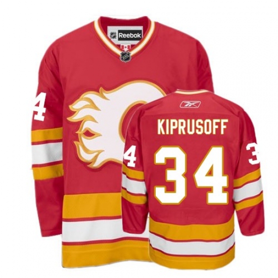 Men's Reebok Calgary Flames #34 Miikka Kiprusoff Premier Red Third NHL Jersey - Ujersey