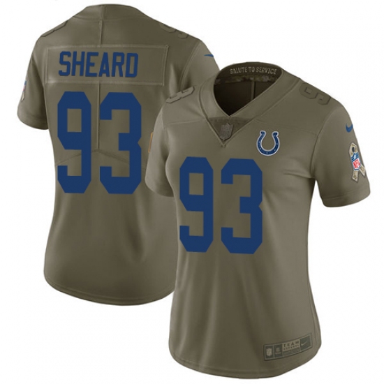 Women's Nike Indianapolis Colts #93 Jabaal Sheard Limited Olive 2017 Salute to Service NFL Jersey - Ujersey