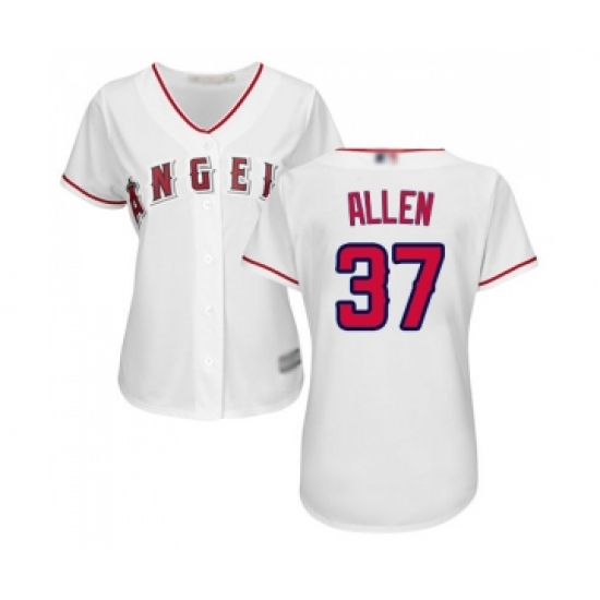 Women's Los Angeles Angels of Anaheim #37 Cody Allen Replica White Home Cool Base Baseball Jersey