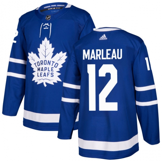 Men's Adidas Toronto Maple Leafs #12 Patrick Marleau Authentic Royal Blue Home NHL Jersey - Ujersey