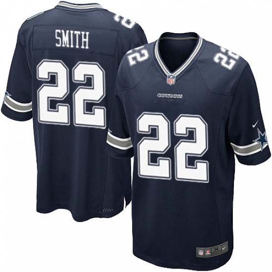 Men's Nike Dallas Cowboys #22 Emmitt Smith Game Navy Blue Team Color NFL Jersey - Ujersey