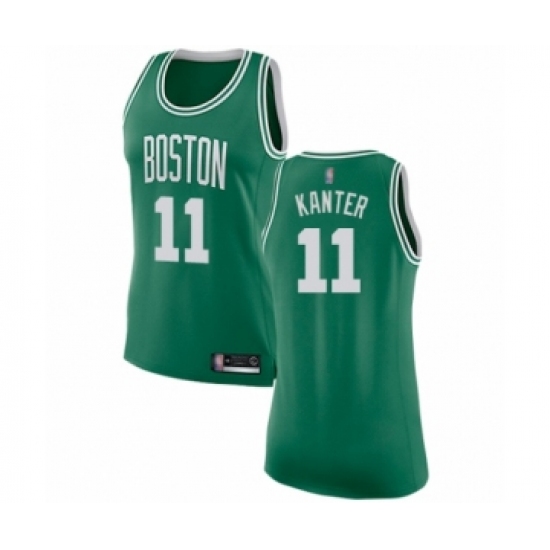 Women's Boston Celtics #11 Enes Kanter Swingman Green(White No.) Road Basketball Jersey - Icon Edition - Ujersey