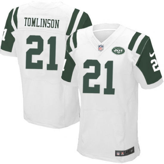 Men's Nike New York Jets #21 LaDainian Tomlinson Elite White NFL Jersey - Ujersey