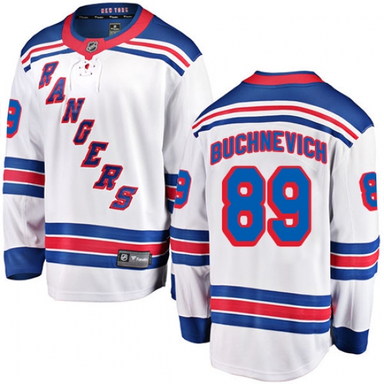 Youth New York Rangers #89 Pavel Buchnevich Fanatics Branded White Away Breakaway NHL Jersey - Ujersey