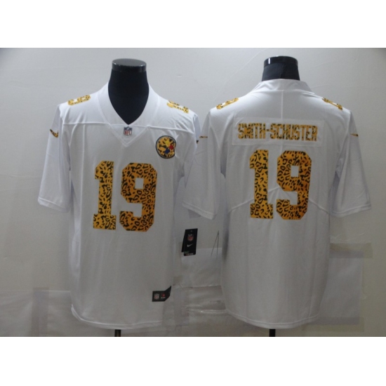 Men's Pittsburgh Steelers #19 JuJu Smith-Schuster White Nike Leopard Print Limited Jersey - Ujersey