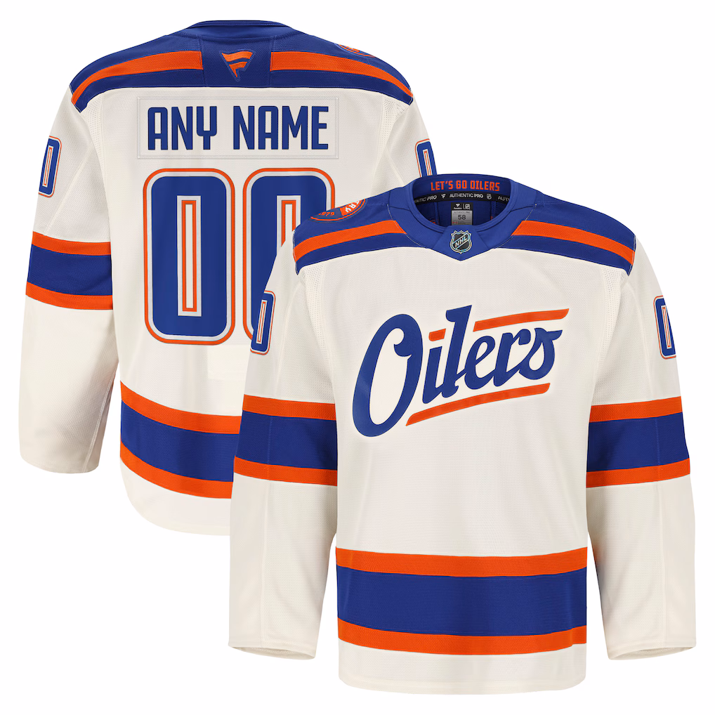 Men's Edmonton Oilers Fanatics Light Beige Alternate Authentic Pro Custom Jersey - ujerseystore