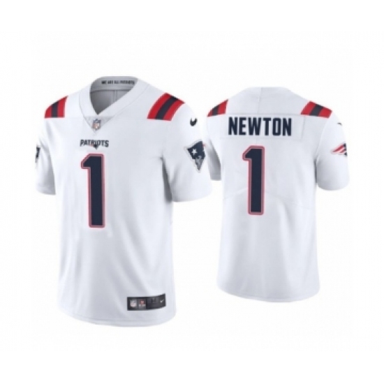 New England Patriots #1 Cam Newton White 2020 Vapor Limited Jersey - Ujersey