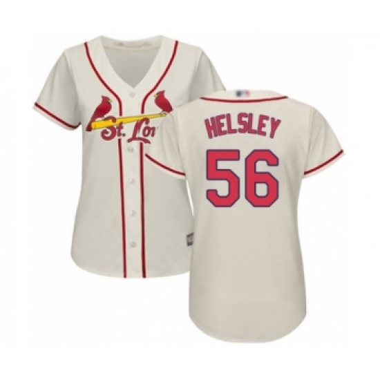 Women's St. Louis Cardinals #56 Ryan Helsley Authentic Cream Alternate Cool Base Baseball Player Jersey - Ujersey