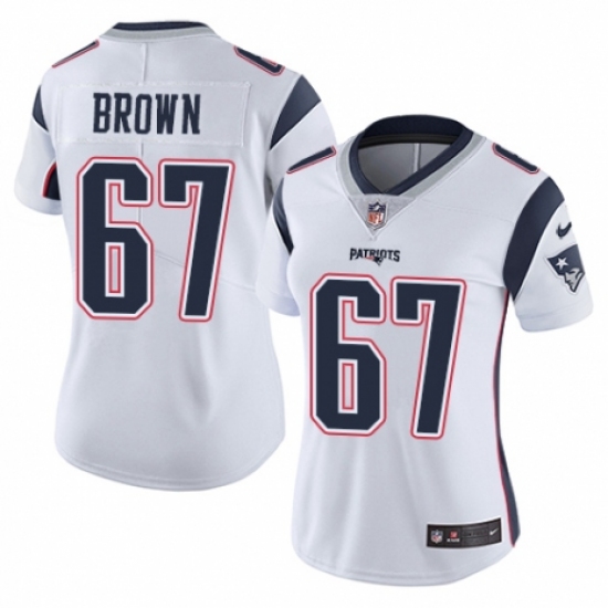 Women's Nike New England Patriots #67 Trent Brown White Vapor Untouchable Limited Player NFL Jersey - Ujersey