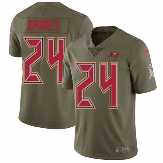 Men's Nike Tampa Bay Buccaneers #24 Brent Grimes Limited Olive 2017 Salute to Service NFL Jersey - Ujersey