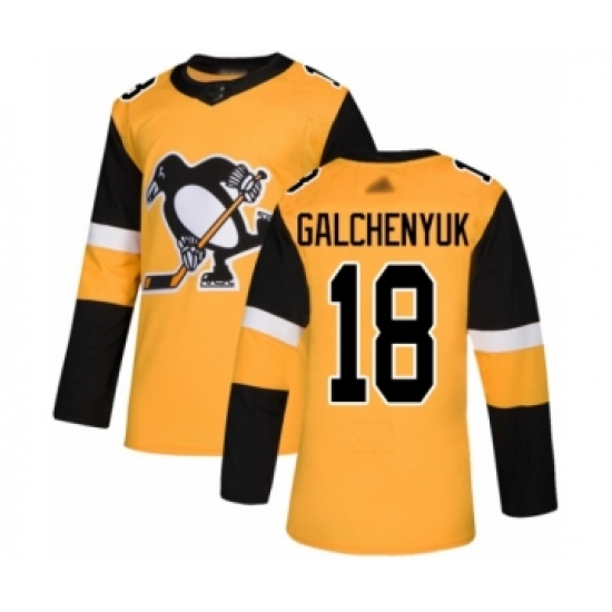 Men's Pittsburgh Penguins #18 Alex Galchenyuk Authentic Gold Alternate Hockey Jersey - Ujersey