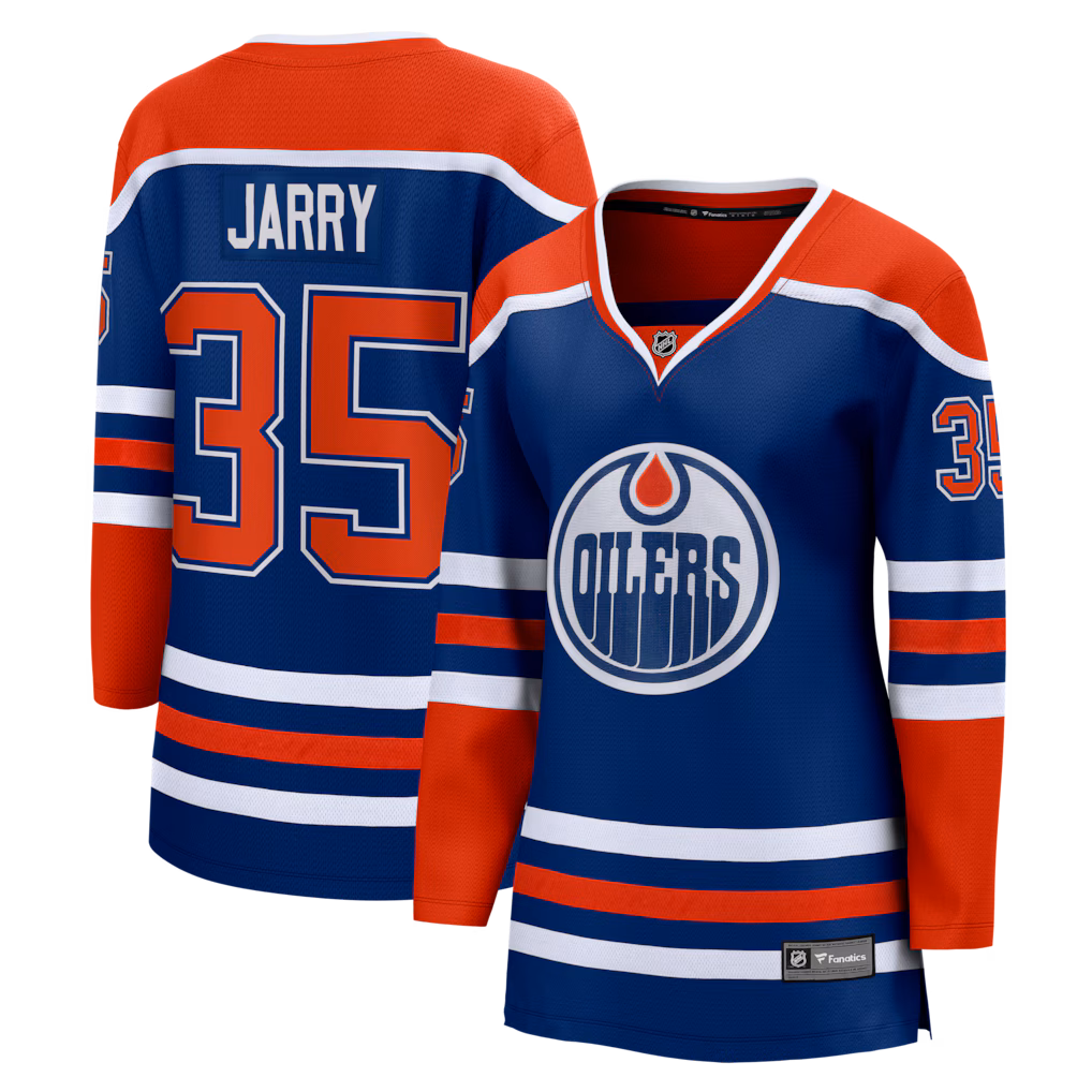 Women's Edmonton Oilers Tristan Jarry Fanatics Royal Home Breakaway Player Jersey - ujerseystore