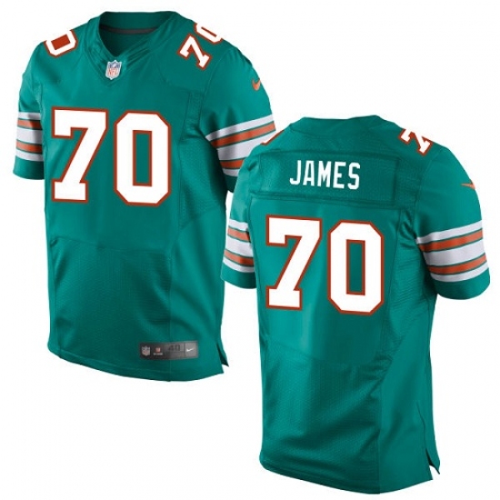 Men's Nike Miami Dolphins #70 Ja'Wuan James Elite Aqua Green Alternate NFL Jersey - Ujersey