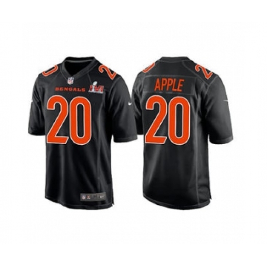 Men's Cincinnati Bengals #20 Eli Apple 2022 Black Super Bowl LVI Game Stitched Jersey - Ujersey