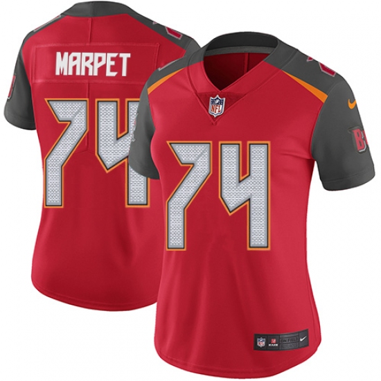 Women's Nike Tampa Bay Buccaneers #74 Ali Marpet Red Team Color Vapor Untouchable Limited Player NFL Jersey - Ujersey