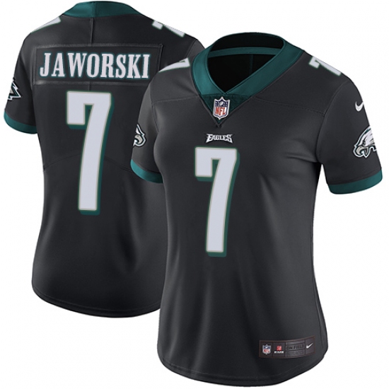 Women's Nike Philadelphia Eagles #7 Ron Jaworski Black Alternate Vapor Untouchable Limited Player NFL Jersey - Ujersey