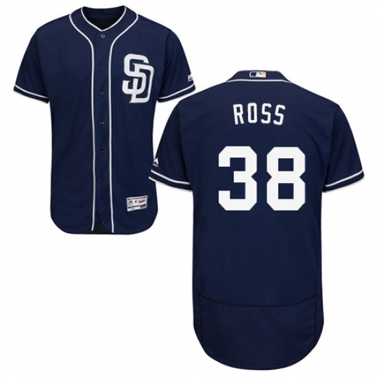 Men's Majestic San Diego Padres #38 Tyson Ross Navy Blue Alternate Flex Base Authentic Collection MLB Jersey - Ujersey