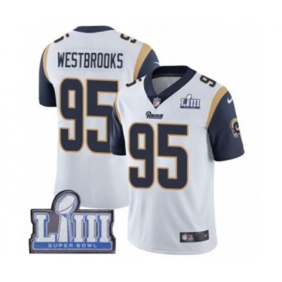 Men's Nike Los Angeles Rams #95 Ethan Westbrooks White Vapor Untouchable Limited Player Super Bowl LIII Bound NFL Jersey - Ujersey