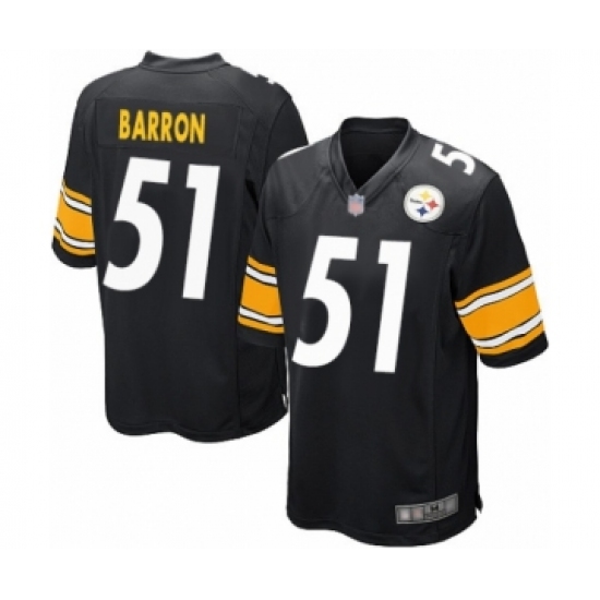 Men's Pittsburgh Steelers #51 Mark Barron Game Black Team Color Football Jersey - Ujersey