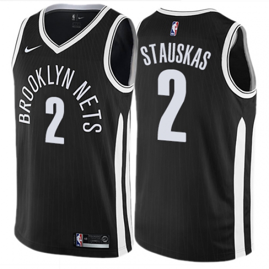 Youth Nike Brooklyn Nets #2 Nik Stauskas Swingman Black NBA Jersey - City Edition - Ujersey
