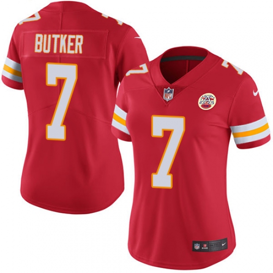 Women's Nike Kansas City Chiefs #7 Harrison Butker Red Team Color Vapor Untouchable Limited Player NFL Jersey - Ujersey