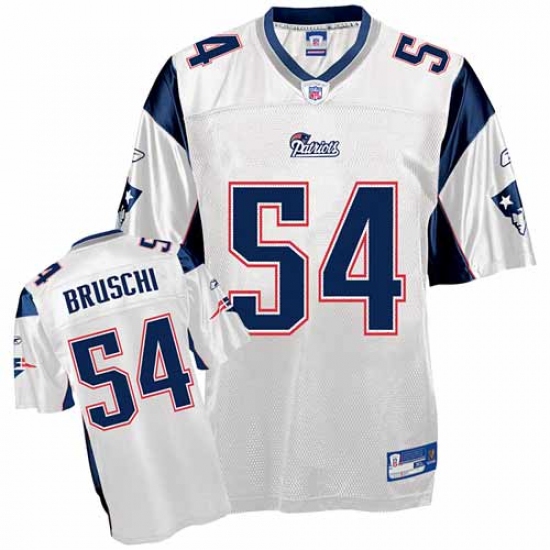 Reebok New England Patriots #54 Tedy Bruschi White Replica Throwback NFL Jersey - Ujersey
