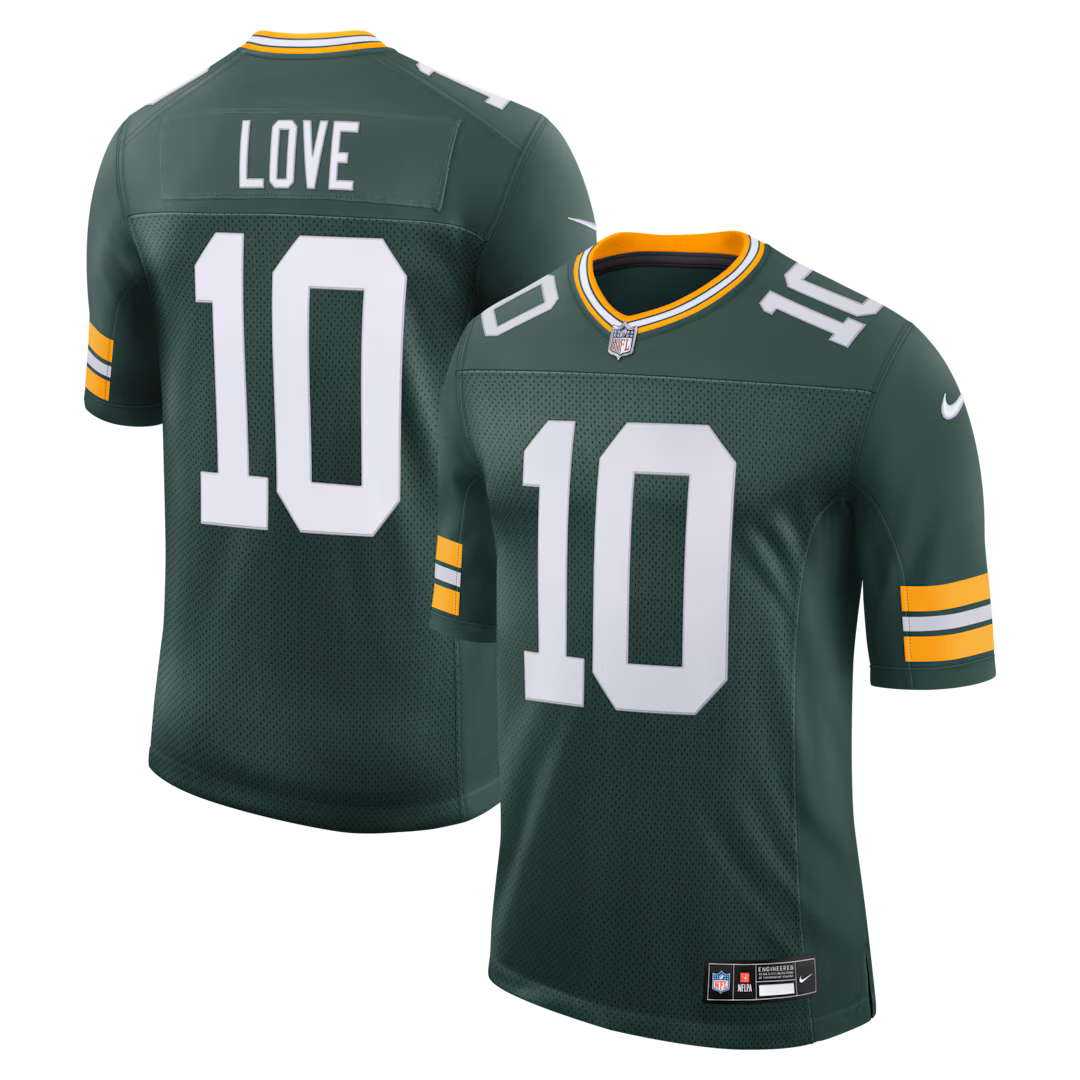 Men's Green Bay Packers Jordan Love Nike Green Vapor Untouchable Stitched Limited Jersey - Ujersey