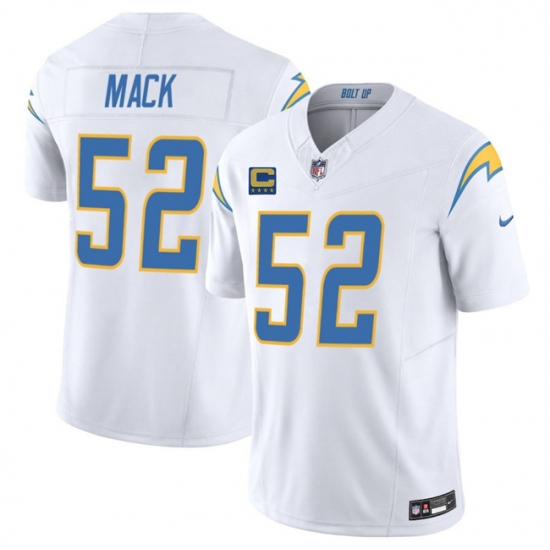 Men's Los Angeles Chargers #52 Khalil Mack White 2025 F.U.S.E With 4-Star C Vapor Limited Stitched Football Jersey