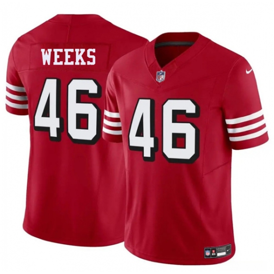 Men's San Francisco 49ers #46 Jon Weeks New Red 2025 F.U.S.E. Vapor Untouchable Limited Football Stitched Jersey - Ujersey