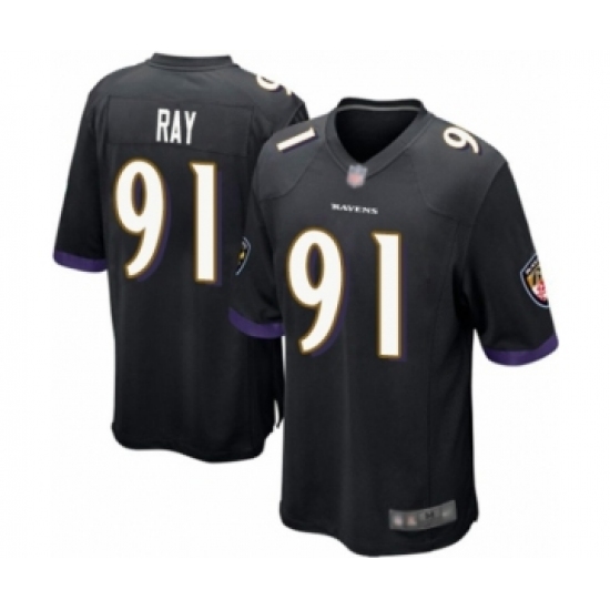 Men's Baltimore Ravens #91 Shane Ray Game Black Alternate Football Jersey - Ujersey