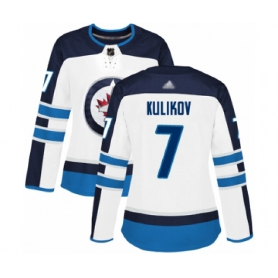 Women's Winnipeg Jets #7 Dmitry Kulikov Authentic White Away Hockey Jersey - Ujersey