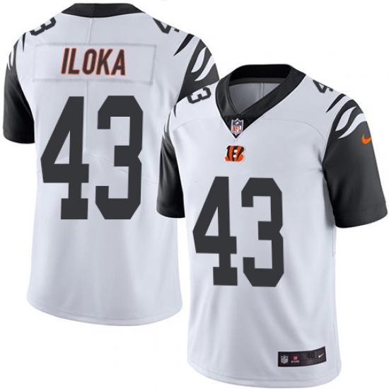 Men's Nike Cincinnati Bengals #43 George Iloka Elite White Rush Vapor Untouchable NFL Jersey - Ujersey