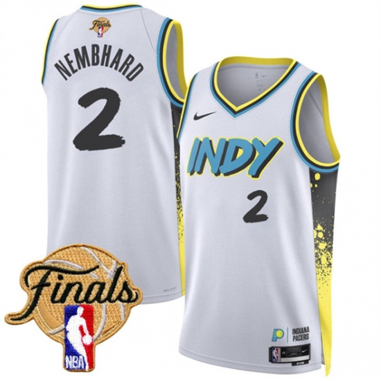 Men's Indiana Pacers #2 Andrew Nembhard White 2024-25 City Edition Stitched Basketball Jersey - Ujersey