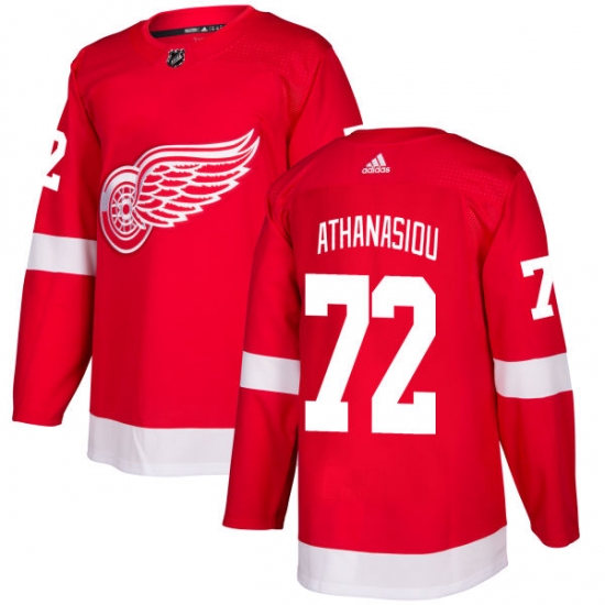 Men's Adidas Detroit Red Wings #72 Andreas Athanasiou Authentic Red Home NHL Jersey - Ujersey