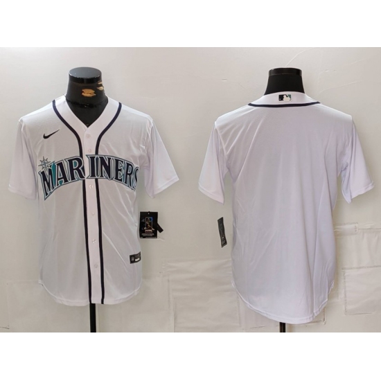 Men's Seattle Mariners Blank White Cool Base Stitched jersey - Ujersey