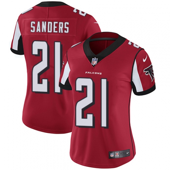 Women's Nike Atlanta Falcons #21 Deion Sanders Red Team Color Vapor Untouchable Limited Player NFL Jersey
