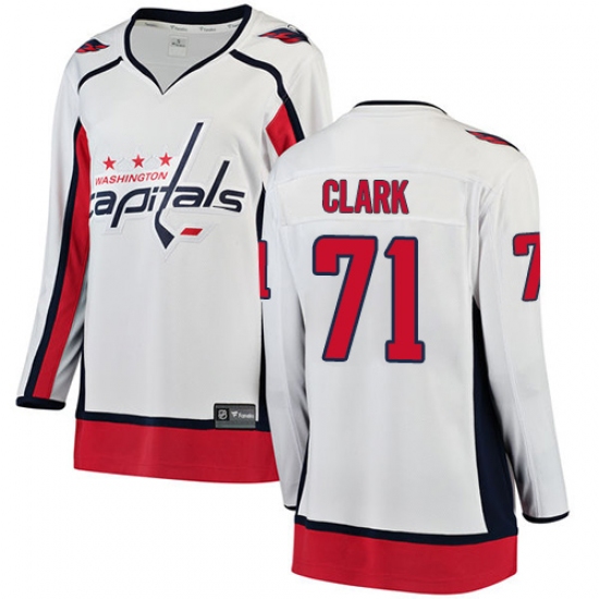 Women's Washington Capitals #71 Kody Clark Fanatics Branded White Away Breakaway NHL Jersey - Ujersey