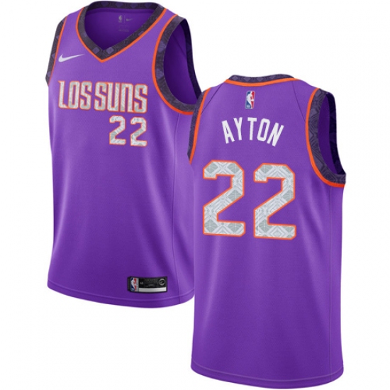 Men's Nike Phoenix Suns #22 Deandre Ayton Swingman Purple NBA Jersey - 2018 19 City Edition - Ujersey