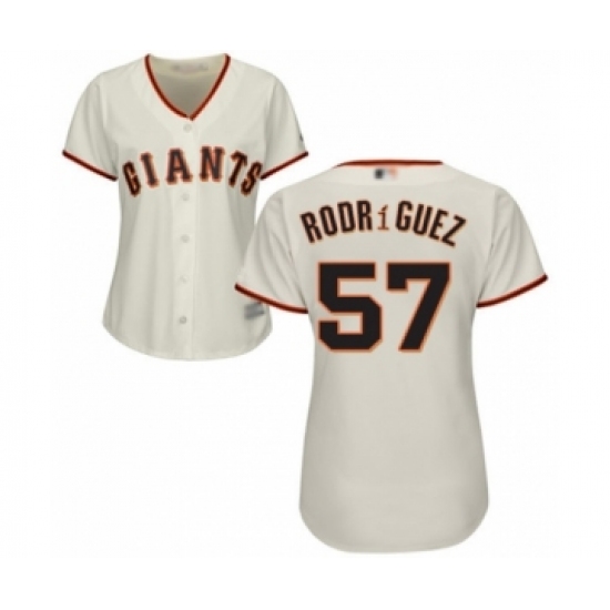 Women's San Francisco Giants #57 Dereck Rodriguez Authentic Cream Home Cool Base Baseball Player Jersey - Ujersey