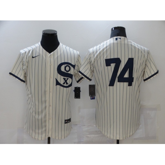 Men's Chicago White Sox #74 Eloy Jimenez Cream Elite 2021 Field of Dreams Jersey - Ujersey