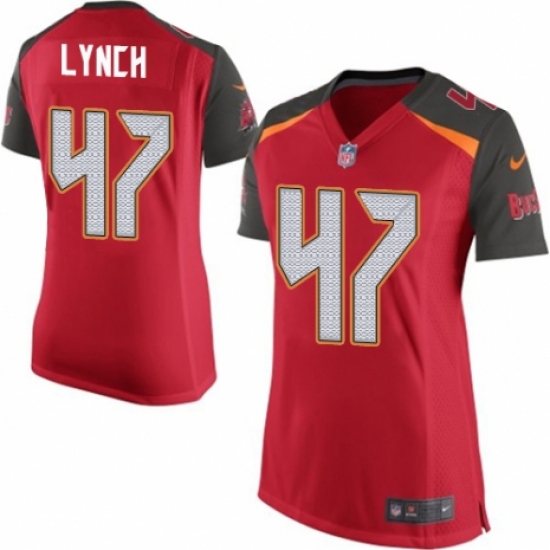 Women's Nike Tampa Bay Buccaneers #47 John Lynch Game Red Team Color NFL Jersey - Ujersey