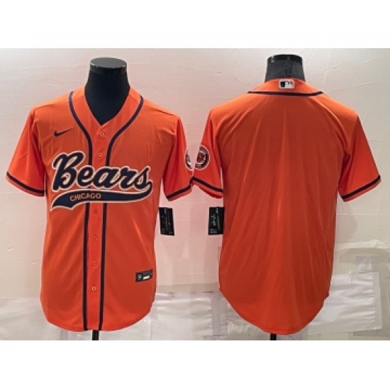 Men's Chicago Bears Blank Orange Stitched MLB Cool Base Nike Baseball Jersey - Ujersey