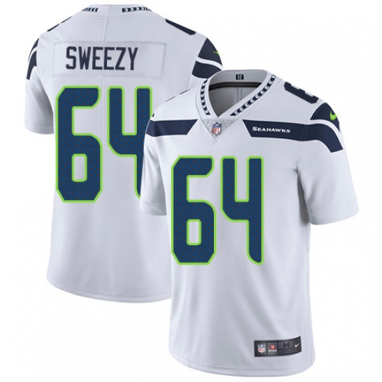 Youth Nike Seattle Seahawks #64 J.R. Sweezy White Vapor Untouchable Limited Player NFL Jersey - Ujersey
