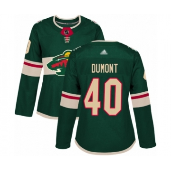 Women's Minnesota Wild #40 Gabriel Dumont Authentic Green Home Hockey Jersey - Ujersey