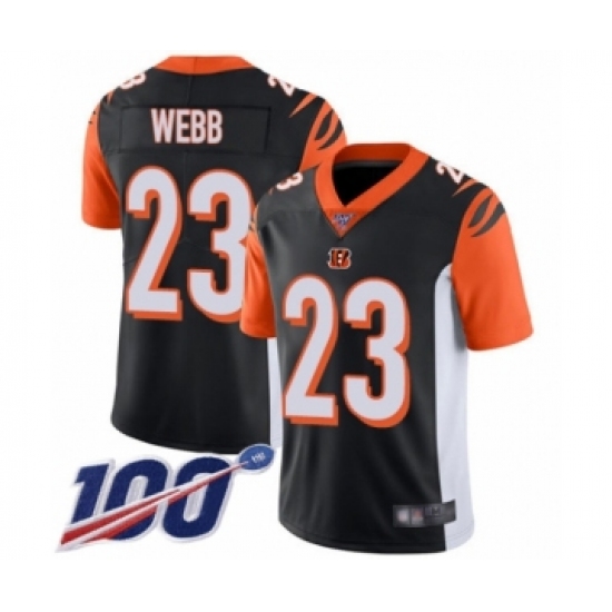 Men's Cincinnati Bengals #23 B.W. Webb Black Team Color Vapor Untouchable Limited Player 100th Season Football Jersey - Ujersey