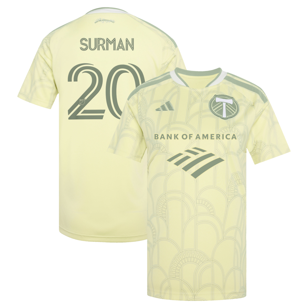 Women's Portland Timbers Finn Surman adidas Yellow 2026 Civic Stadium Kit Replica Jersey - Ujersey