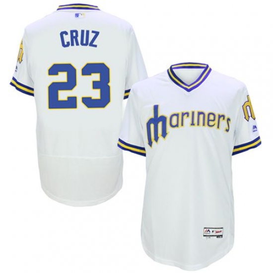Men's Majestic Seattle Mariners #23 Nelson Cruz White Flexbase Authentic Collection Cooperstown MLB Jersey - Ujersey