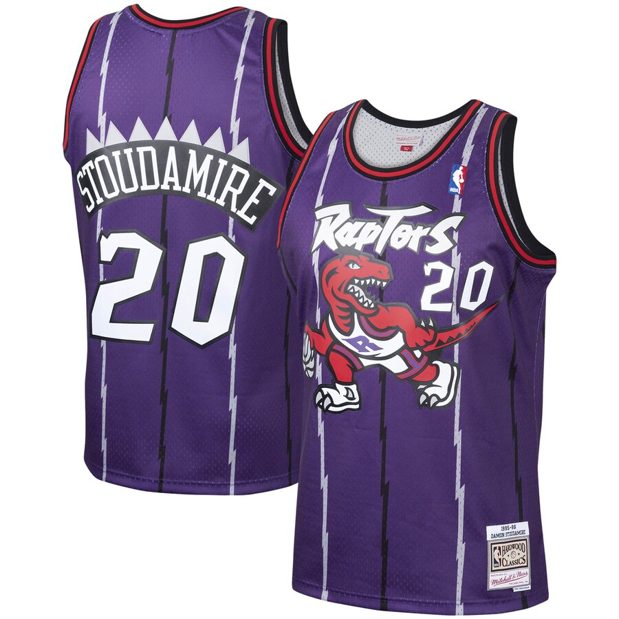 Men's Toronto Raptors Damon Stoudamire Mitchell & Ness Purple 1995/96 Hardwood Classics Swingman Jersey - Ujersey NHL